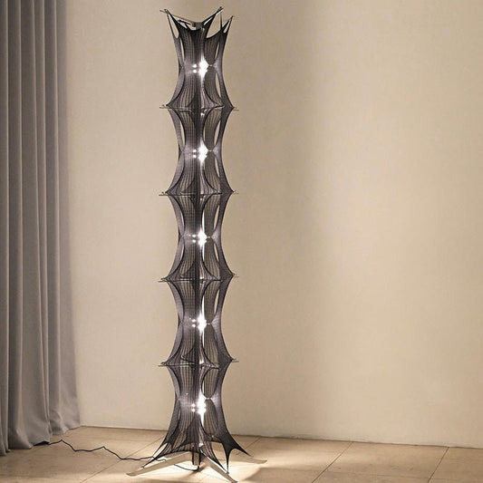 Noir Mesh Tower Floor Lamp