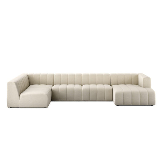 Langham Channeled 5 Piece Right Chaise Sectional Sofa
