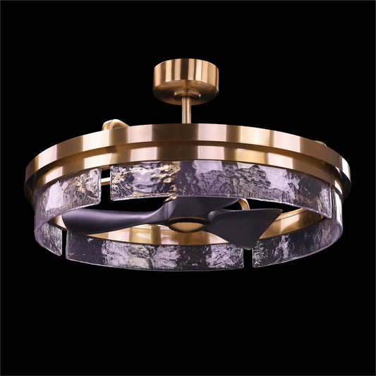 John Richard Sinclair Chandelier with Fan, Brass