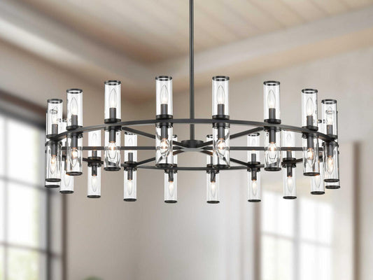 Alora Lighting 36-Light Revolve Chandelier Urban Bronze with Clear Glass