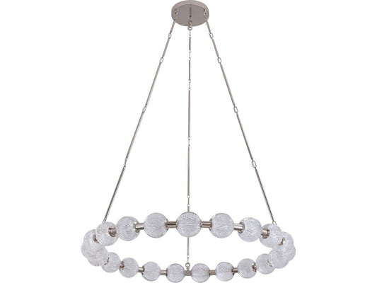 Alora Lighting Marni LED Chandelier in Polished Nickel with Clear Carved Acrylic