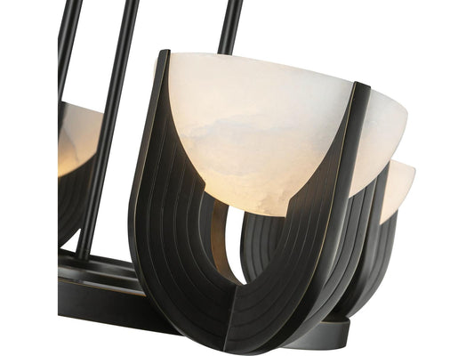 Alora Lighting Colette LED Chandelier in Urban Bronze and Alabaster