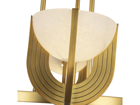 Alora Lighting Colette Vintage Brass Alabaster LED Mini Chandelier