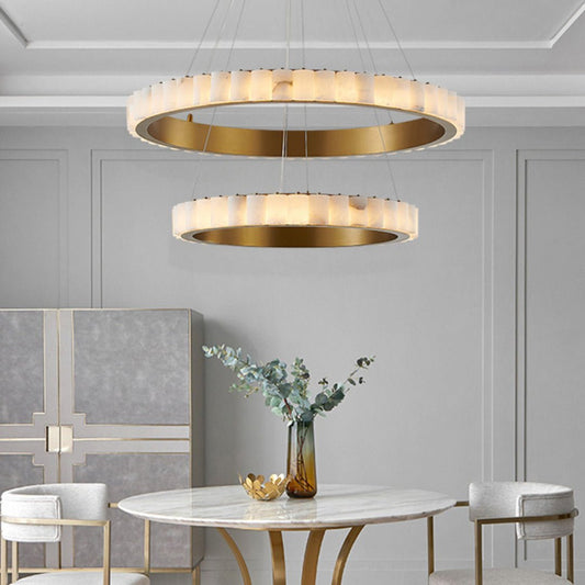 Alabaster Avalon Halo Chandelier Chandelier