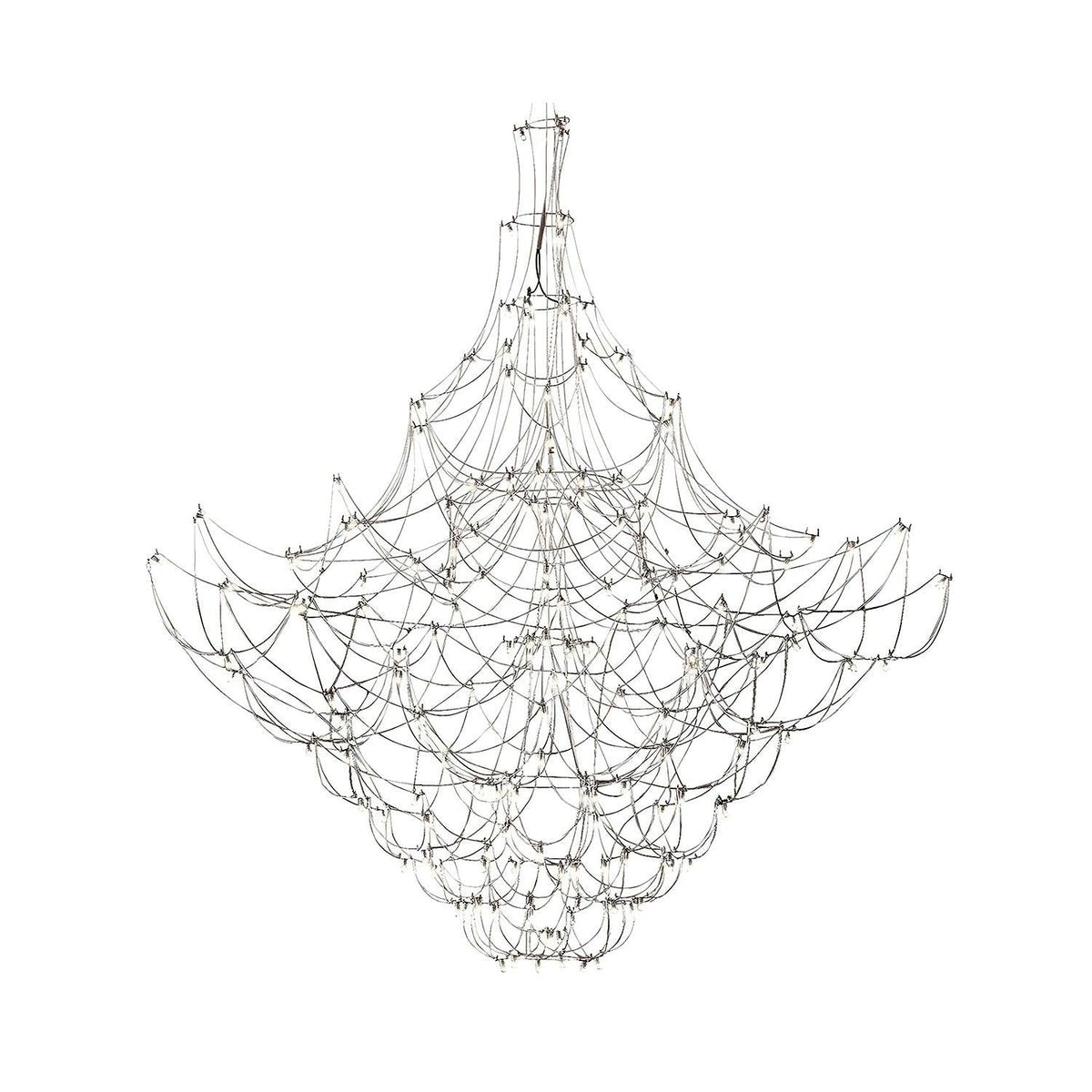 Amos Light Group Chandelier Φ 59.1″ x H 59.1″ / Dia 150cm x H 150cm / Chrome / Warm Light Chandelier