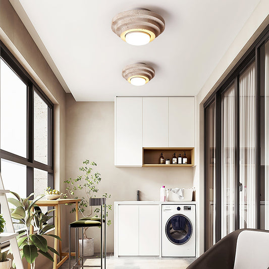 Aperture Ceiling Lamp ∅ 6.7″ x H 3.9″ / Dia 17cm x H 10cm / Beige & White Ceiling lamp