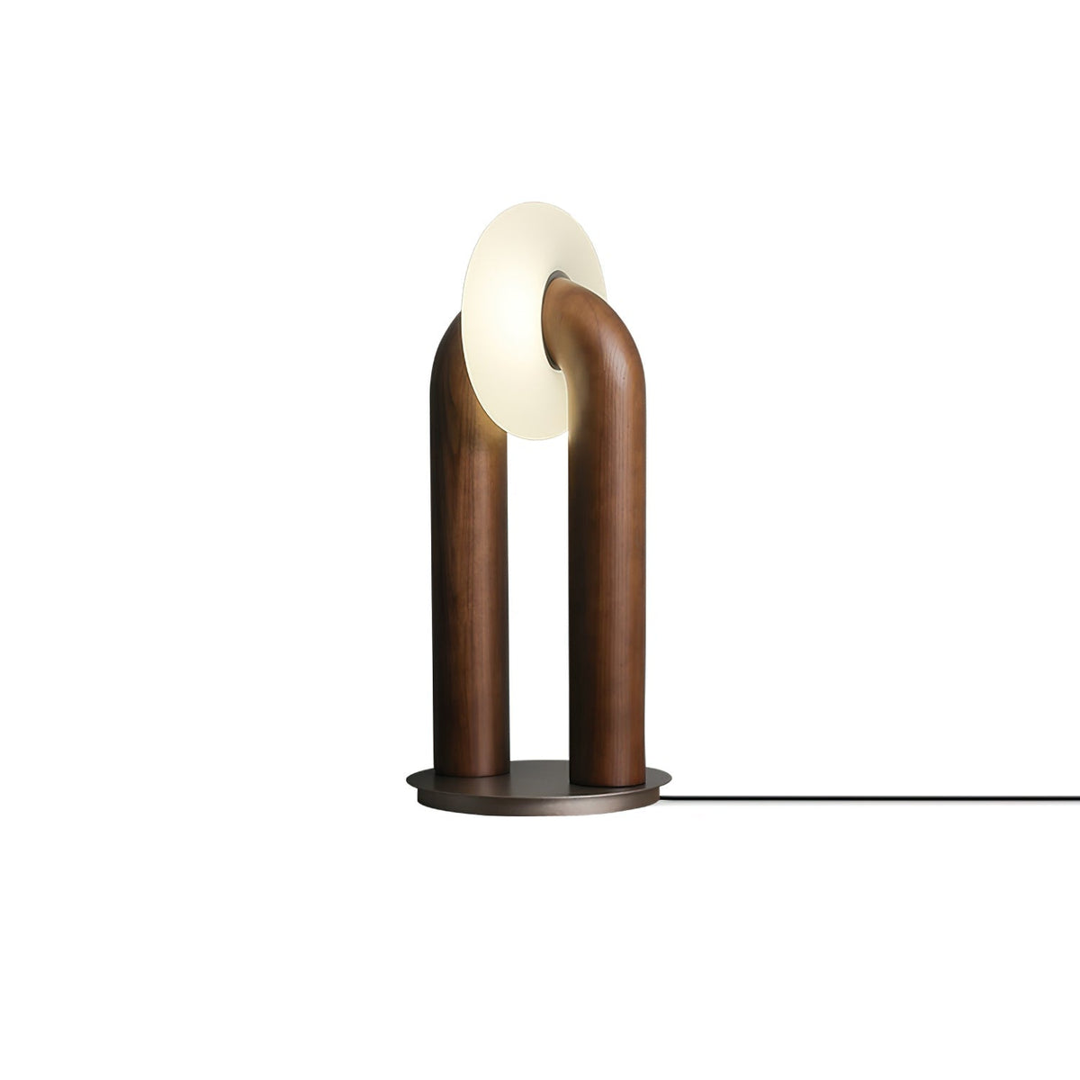 Arcadia Table Lamp ∅ 7.8″ x H 17.7″ / Dia 20cm x H 45cm / Walnut Color / US Plug Table lamp
