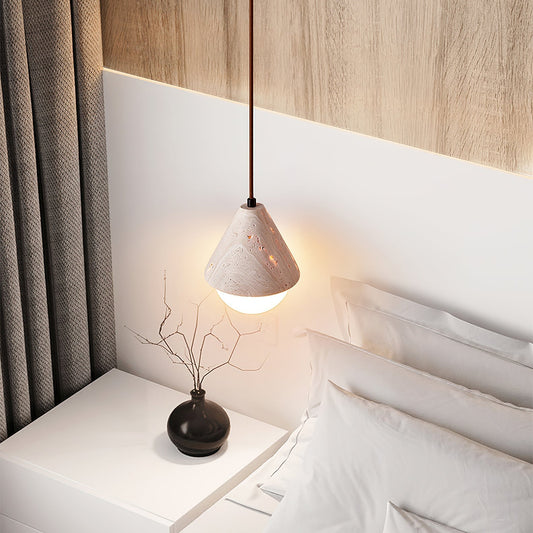 Aslo Pendant Lamp ∅ 6.3″ x H 7.9″ / Yellow Travertine & White pendant Lamp