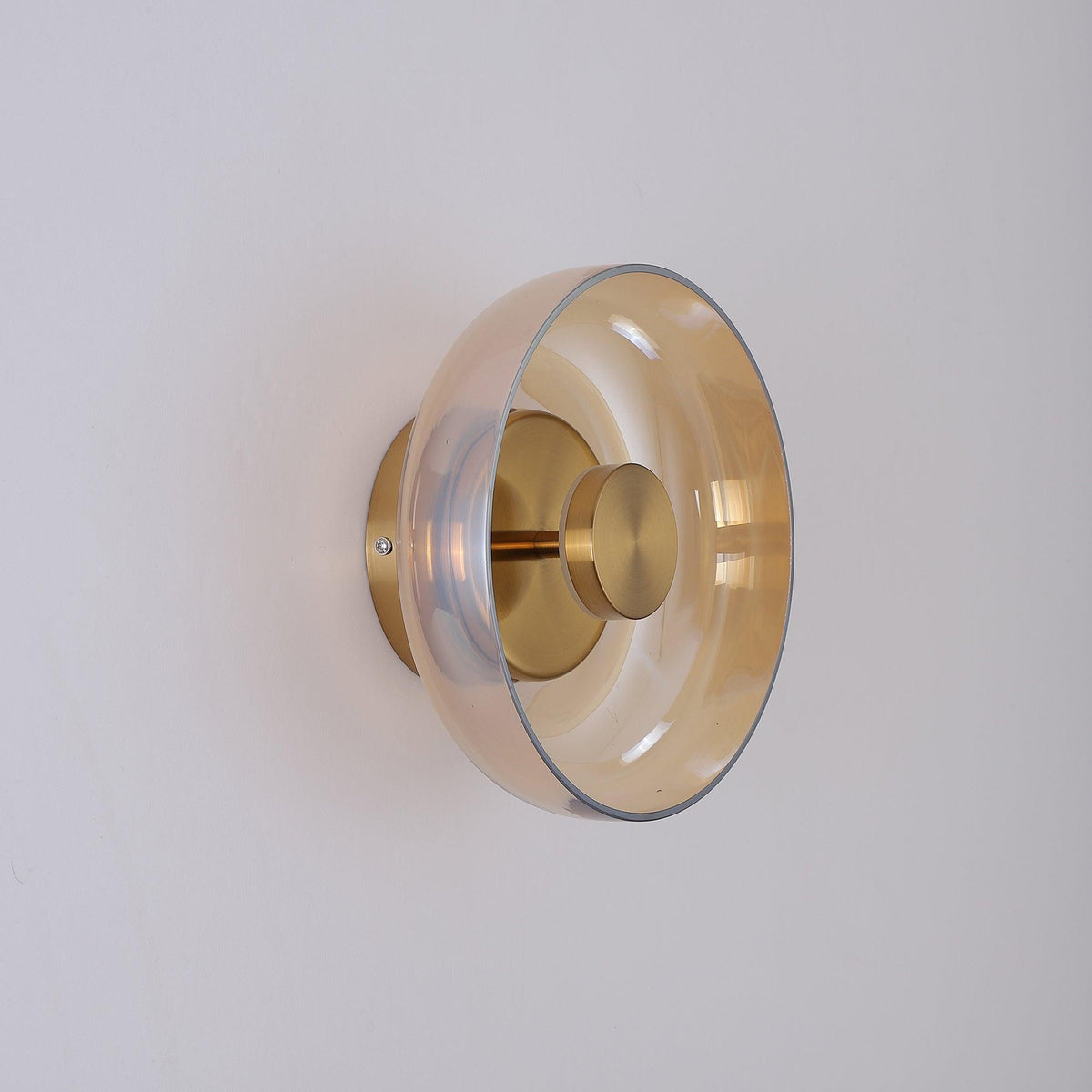 Blossi Wall Light ∅ 3.9″ x H 9″ / Dia 10cm x H 23cm / Brass & Amber glass / Warm Light Wall lamp
