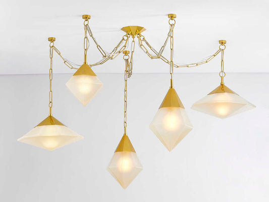 Corbett Lighting 5-Light Angelique Chandelier Vintage Polished Brass Modern
