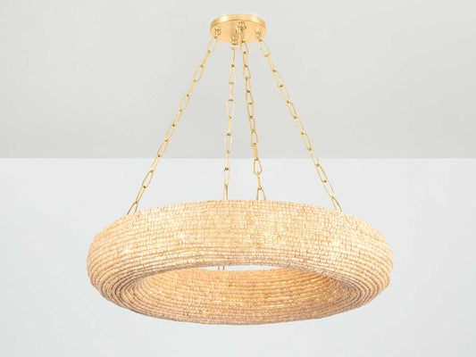 Corbett Lighting Lure 10-Light 36-Inch Chandelier in Vintage Gold Leaf