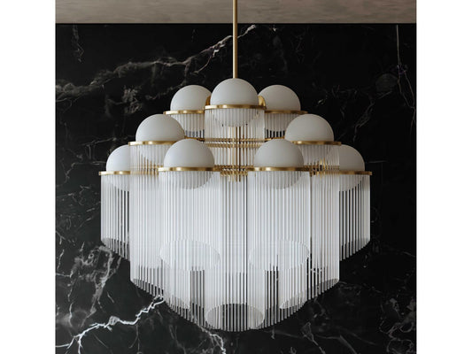 Corbett Lighting 12-Light Celestial Chandelier in Aged Brass