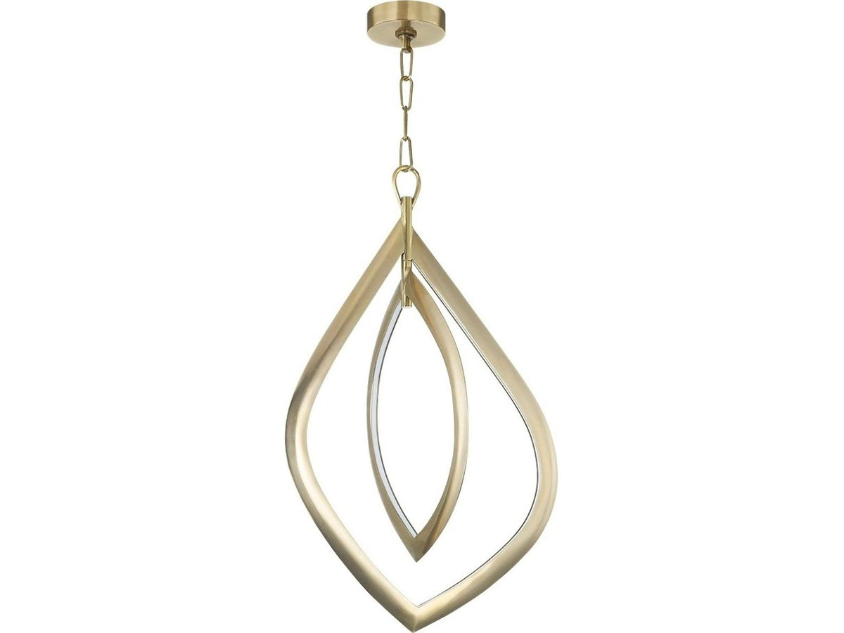 Corbett Lighting 2-Light Arles LED Chandelier in Vintage Brass with Opal Matte Shade