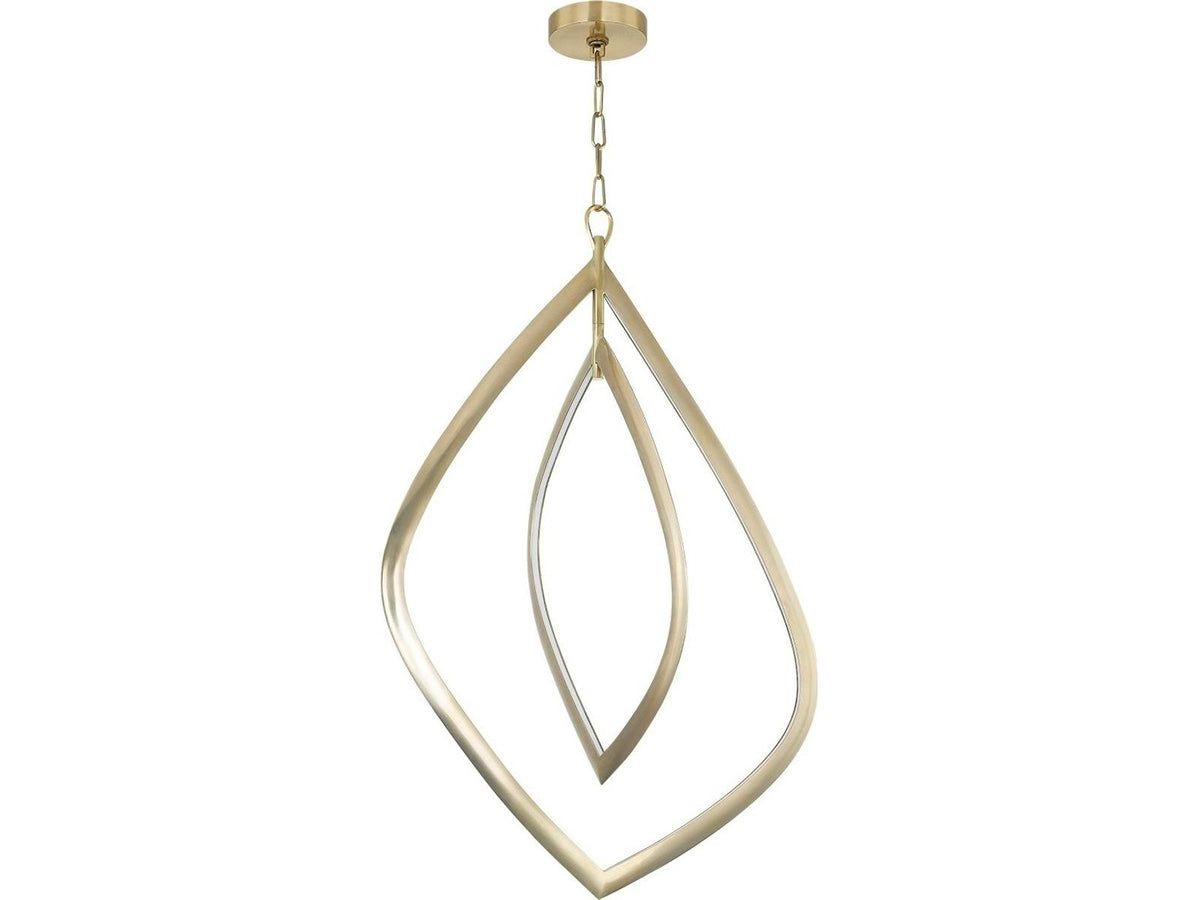 Corbett Lighting Arles 2-Light Integrated LED Chandelier in Vintage Brass
