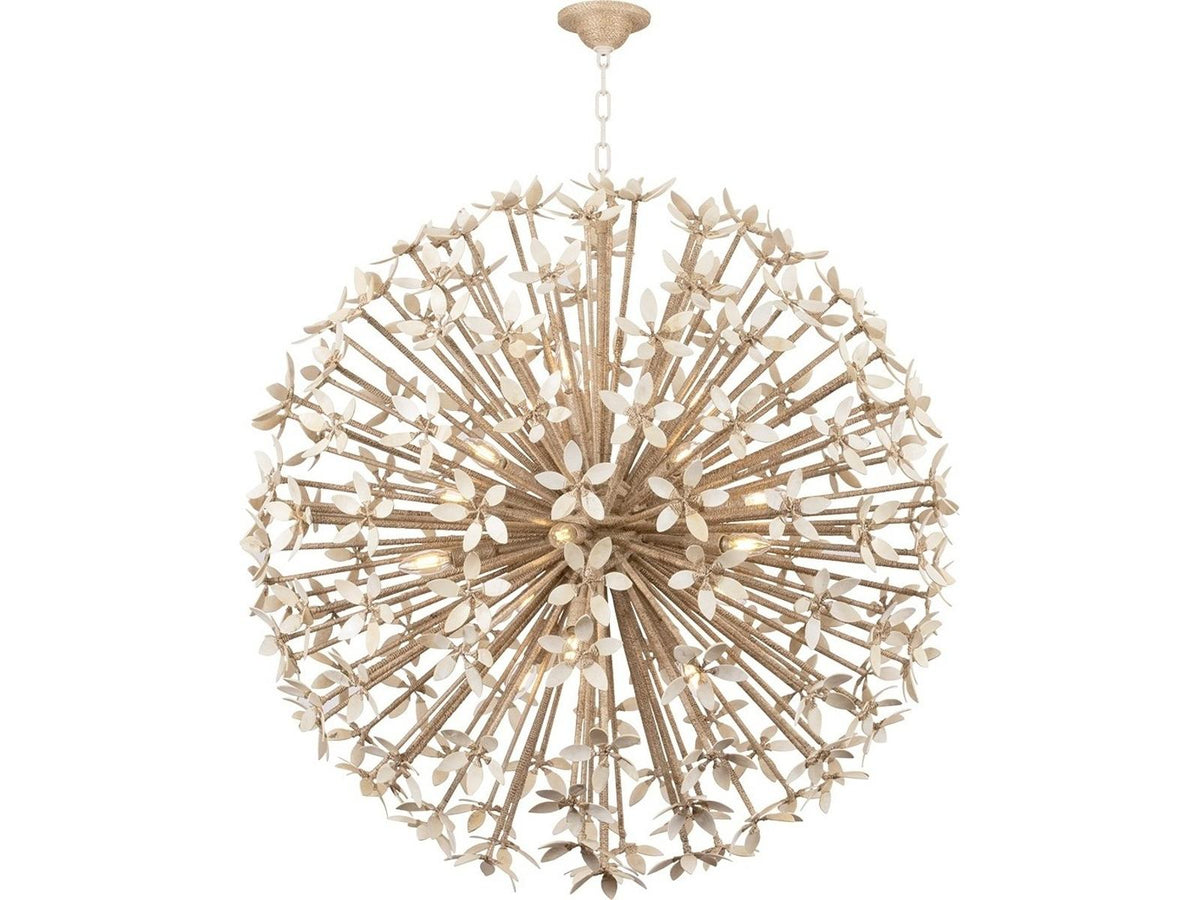 Corbett Lighting 16-Light Corfu Sputnik Chandelier in Ivory Coco