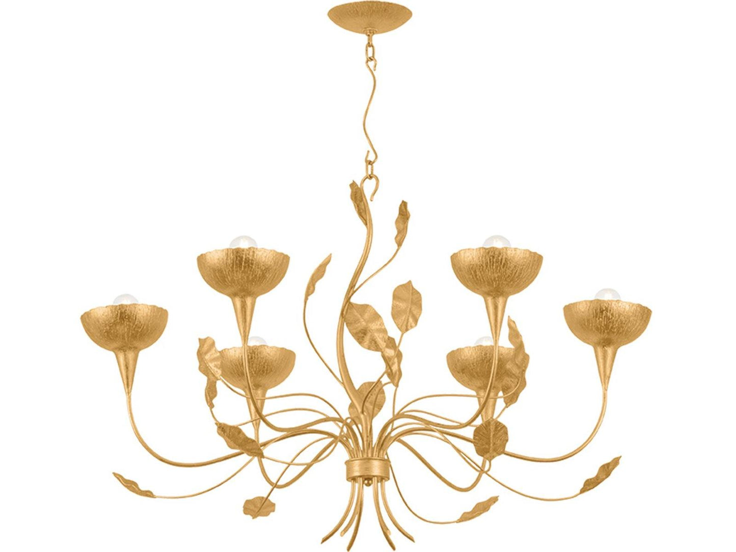 Corbett Lighting Innsbruck 6-Light Vintage Gold Leaf Bowl Chandelier