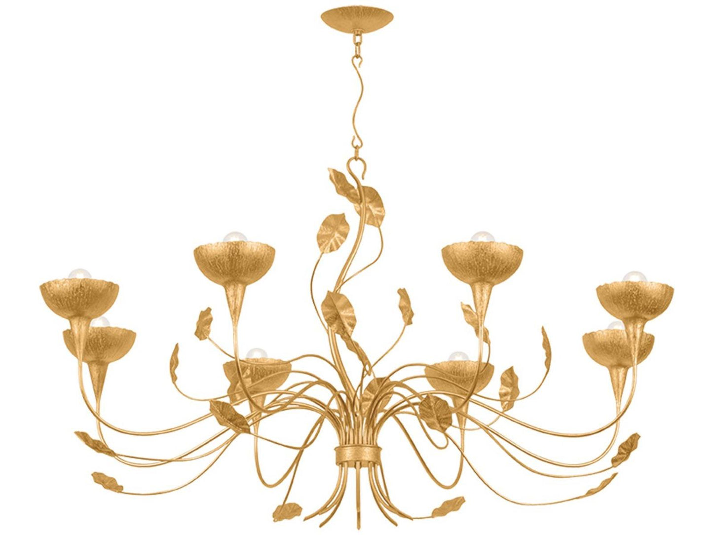 Corbett Lighting Innsbruck 8-Light Vintage Gold Leaf Bowl Chandelier