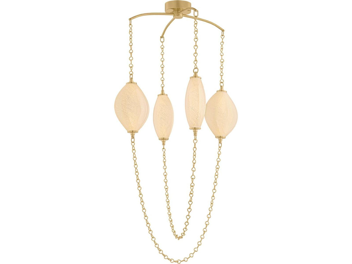 Corbett Lighting Positano 4-Light Vintage Brass Gold Globe Chandelier