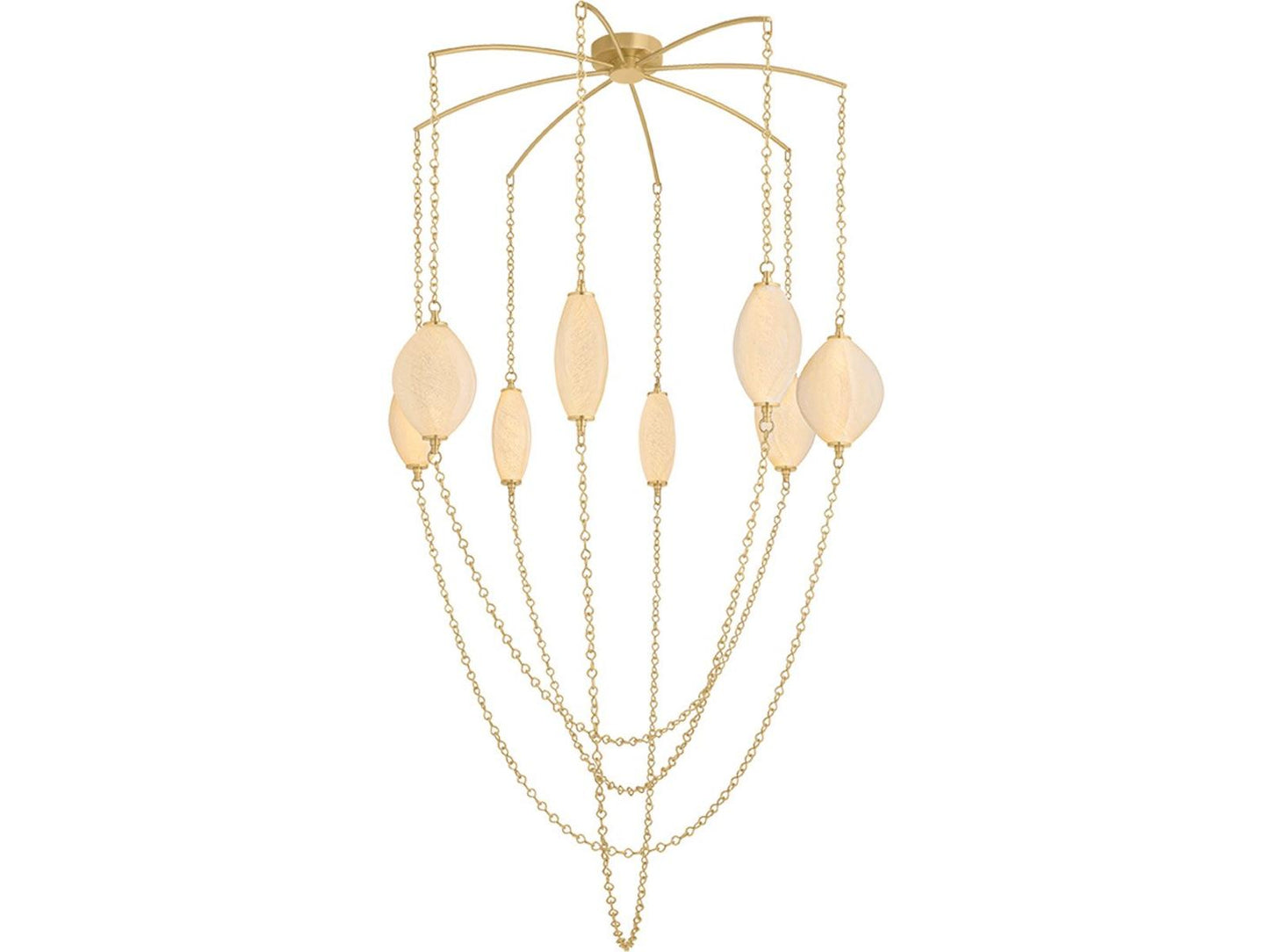 Corbett Lighting Positano 8-Light Vintage Brass Gold Tiered Chandelier