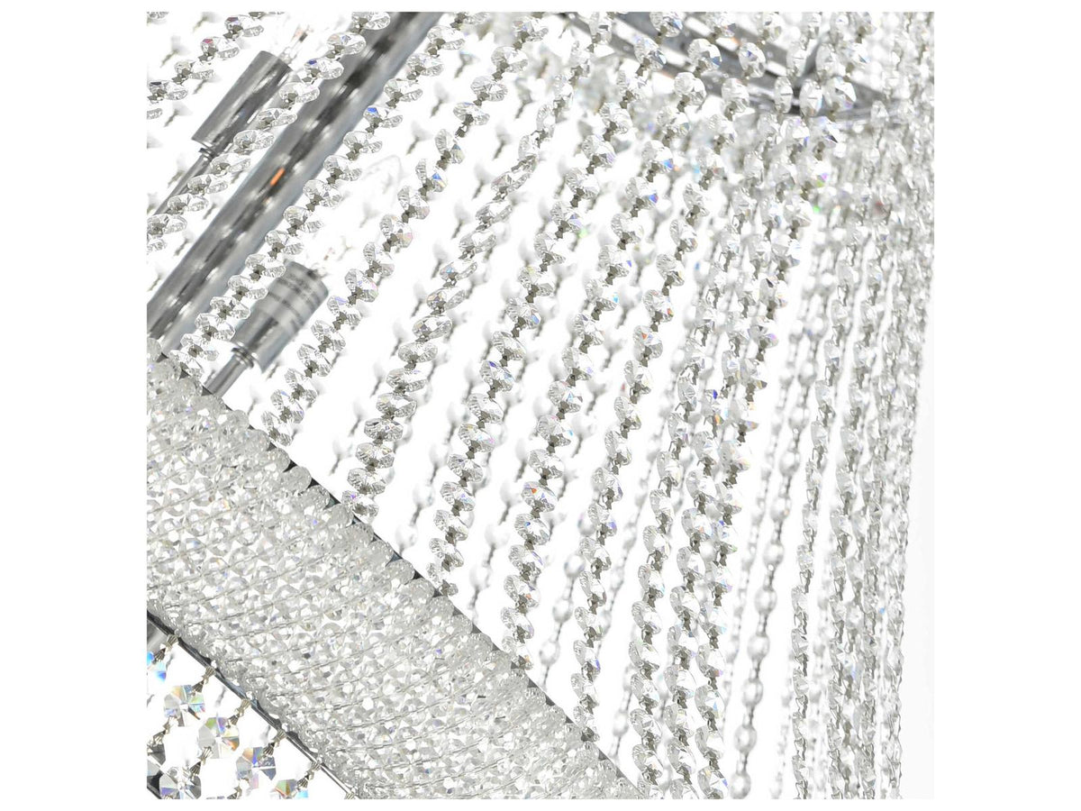 CWI Lighting 42-Light Empire Chandelier in Chrome with Crystal Draping