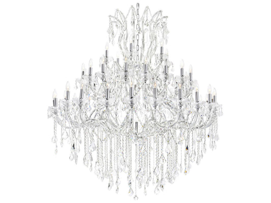 CWI Lighting 49-Light Maria Theresa Chandelier with Clear Crystal and Chrome Finish