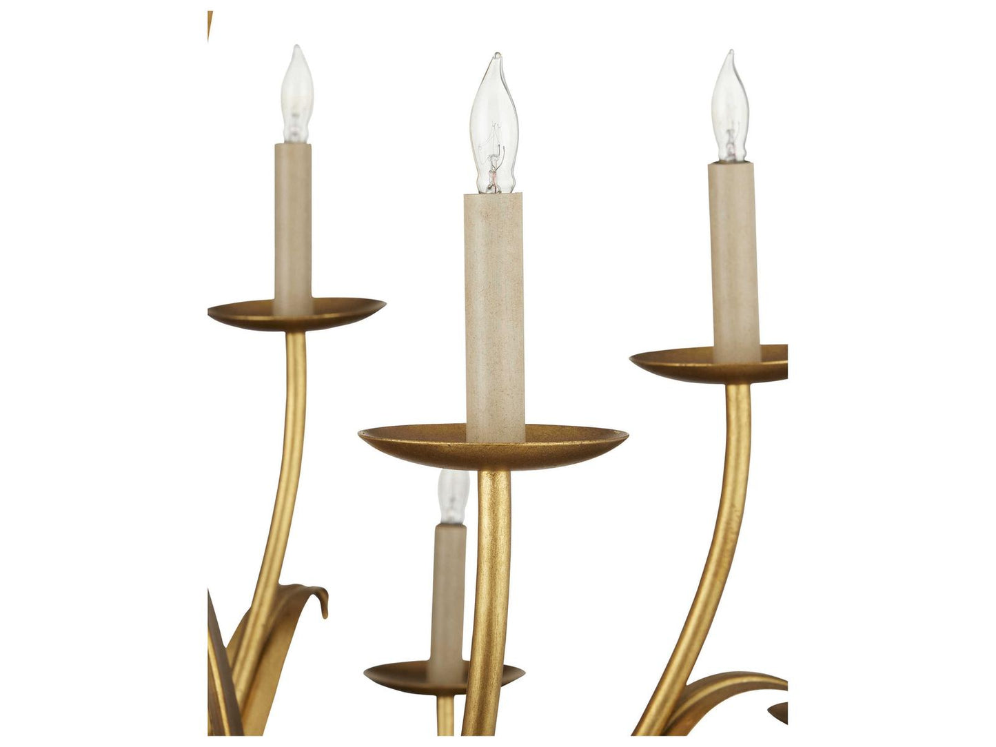 Luxecor Menefee 18-Light8-Light Antique Gold Leaf Candelabra Chandelier
