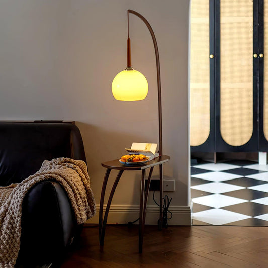 Cantilever Wood Accent Floor Lamp