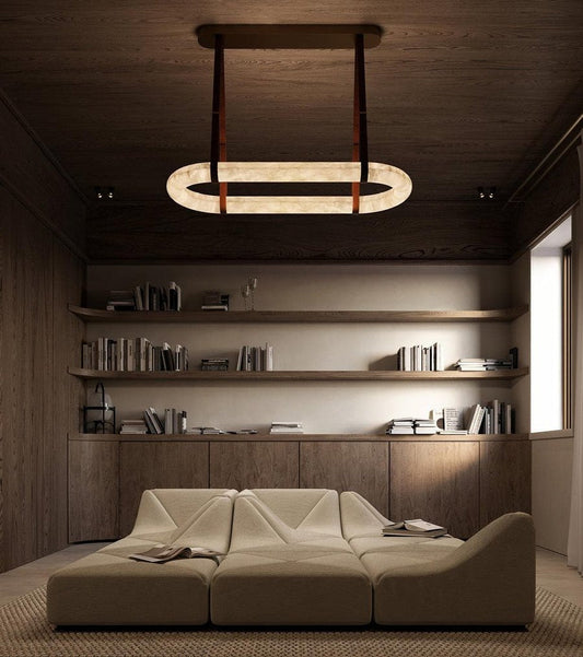 Circle Alabaster Chandelier Chandelier