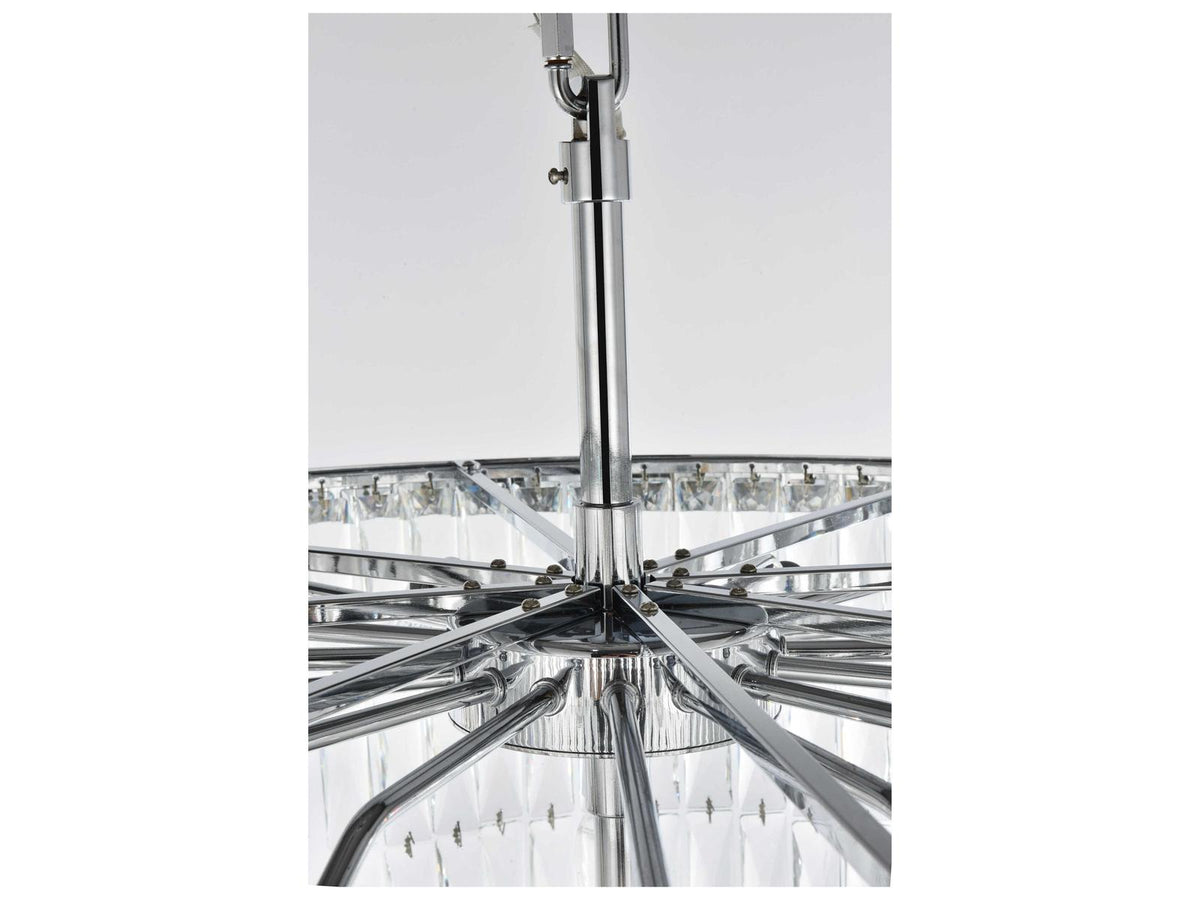 Elegant Lighting Josephine 41-Light Chrome Tiered Chandelier with Clear Royal Cut Crystal
