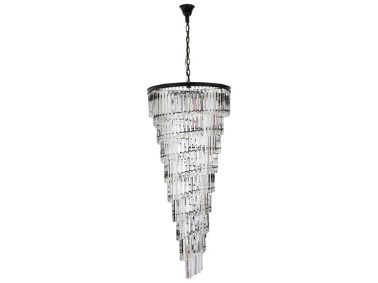 Elegant Lighting Sydney 35-Light Matte Black Tiered Crystal Chandelier