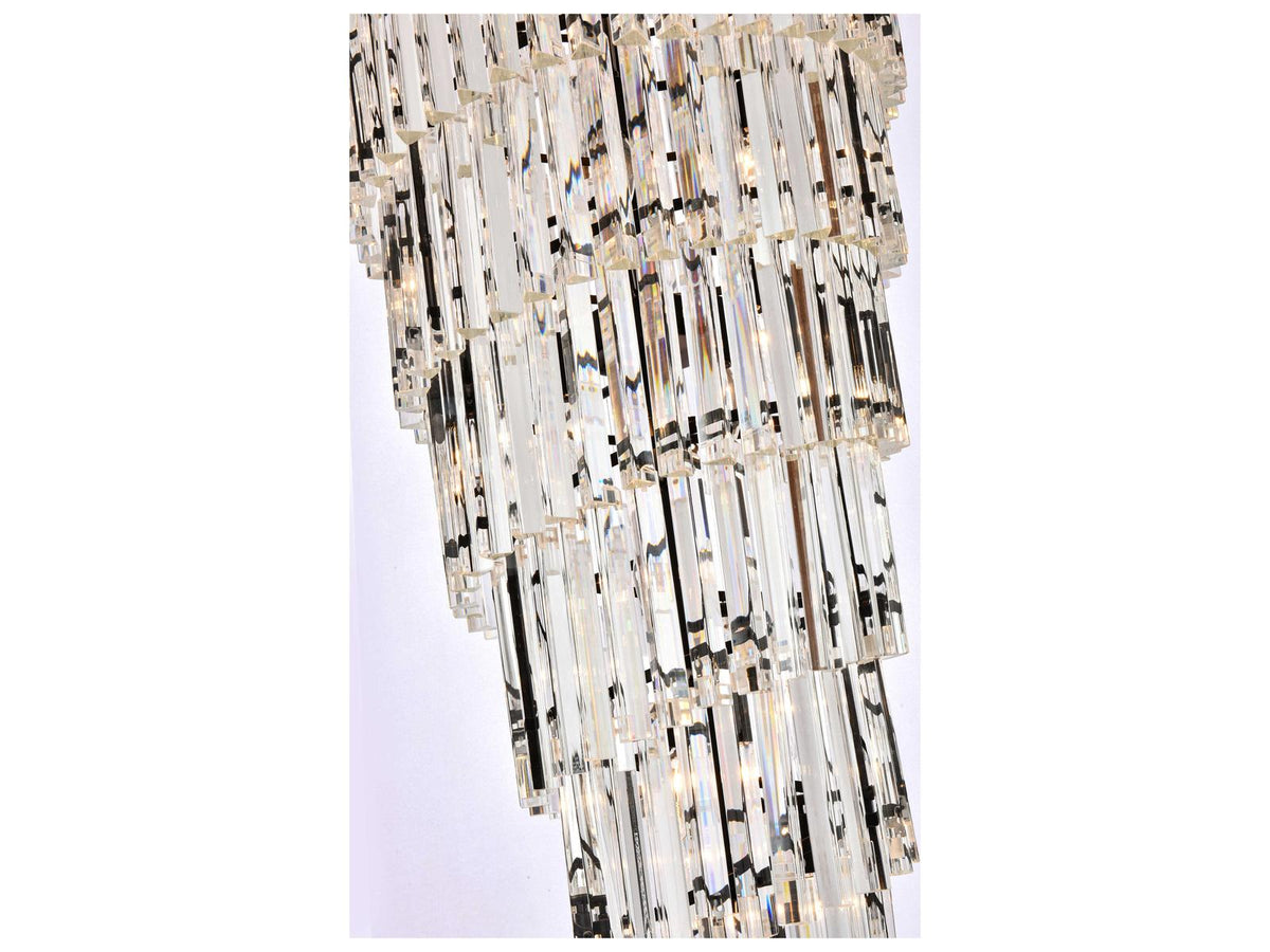 Elegant Lighting Sydney 35-Light Matte Black Tiered Crystal Chandelier