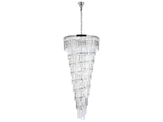 Elegant Lighting Sydney 35-Light Tiered Crystal Chandelier in Polished Nickel
