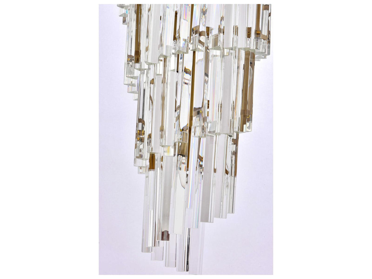 Elegant Lighting Sydney 35-Light Satin Gold Tiered Chandelier with Royal Cut Crystal