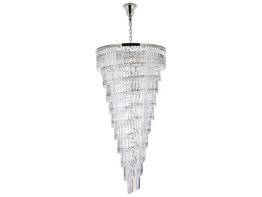 Elegant Lighting Sydney 42-Light Polished Nickel Tiered Crystal Chandelier