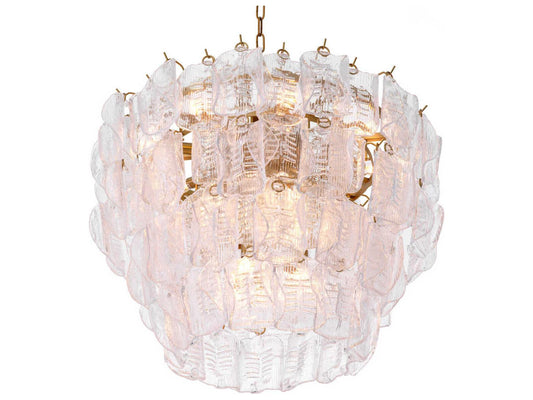 Eichholtz 14-Light Solange Chandelier in Antique Brass and Clear Glass