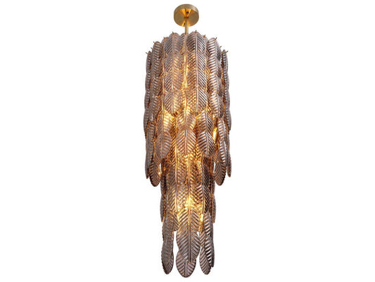 Eichholtz Sahure 18-Light Chandelier with Brushed Brass Finish and Smoke Glass