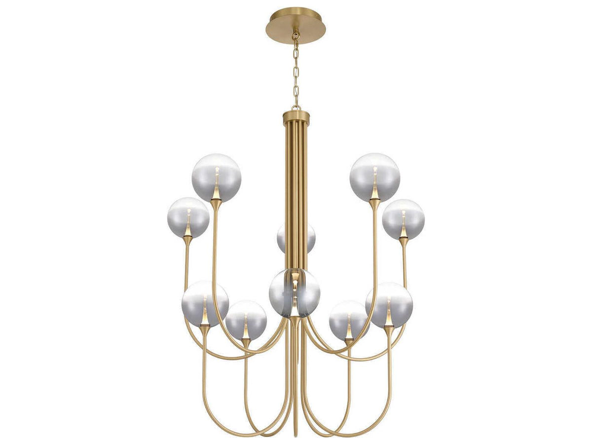 Eurofase Iissa 10-Light Gold Chandelier with Glass Globes