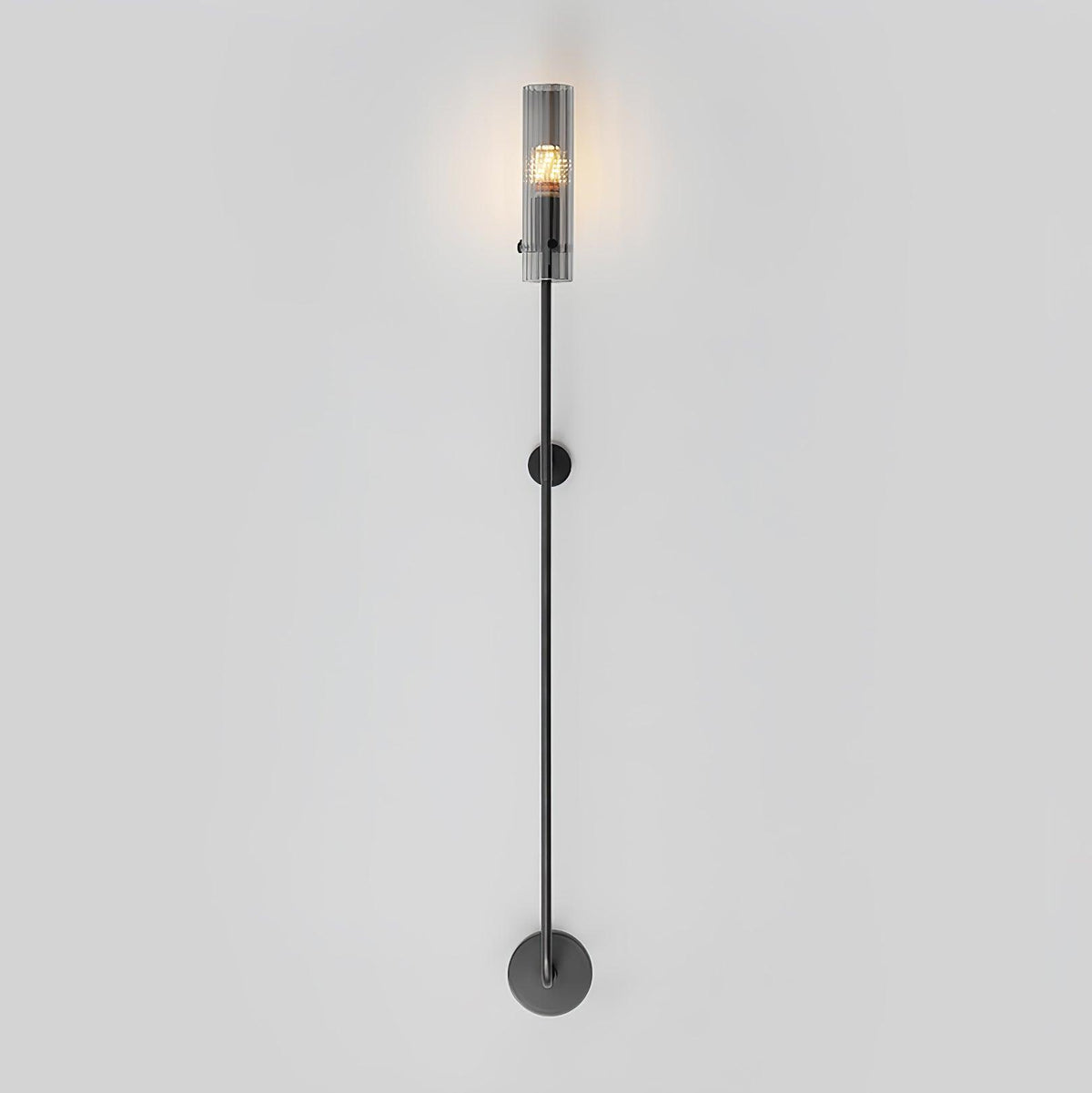 Eclat Vertica Wall Lamp Model D ∅ 3.9″ x H 41.3″ / Dia 10cm x H 105cm / Black & Smoke grey Wall lamp