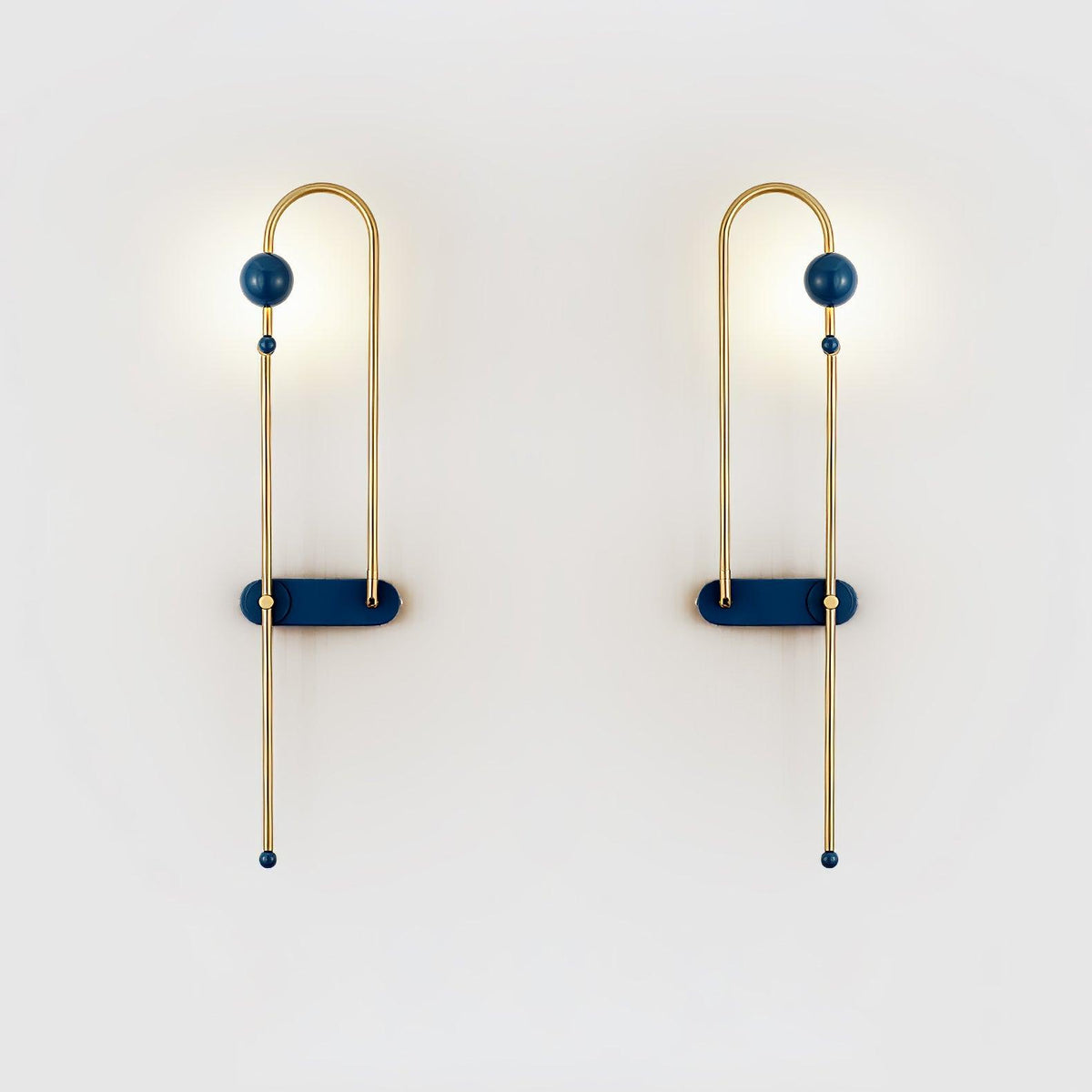 Electrical Circuit Wall Lamp W 7.1″ x H 29.5″ / W 18cm x H 75cm Set of 2 / Gold & Blue / Warm Light Wall lamp