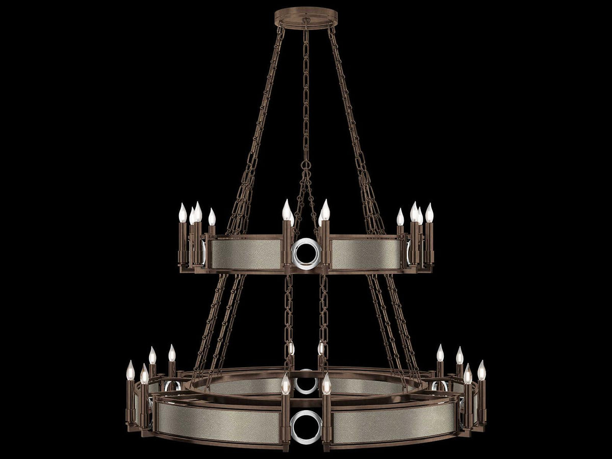 Fine Art Handcrafted Lighting Mirage 24-Light Traditional Tiered Chandelier in Bronze