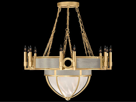 Fine Art Handcrafted Lighting Mirage 15-Light Gold Leaf Traditional Chandelier