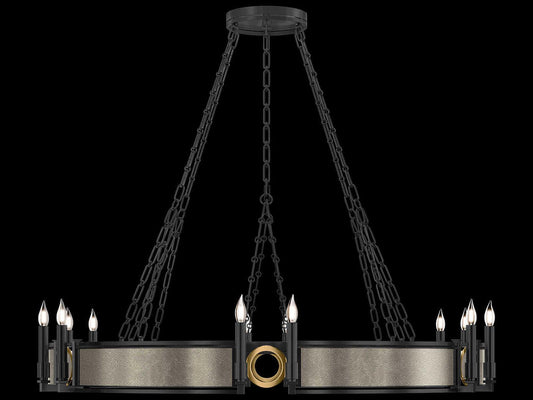 Fine Art Handcrafted Lighting 12-Light Mirage Black Iron Traditional Chandelier