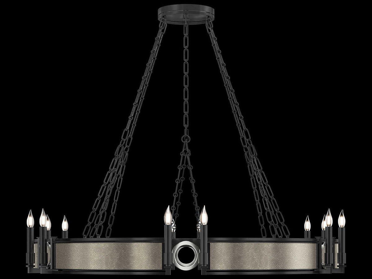 Fine Art Handcrafted Lighting 12-Light Mirage Black Iron Traditional Chandelier