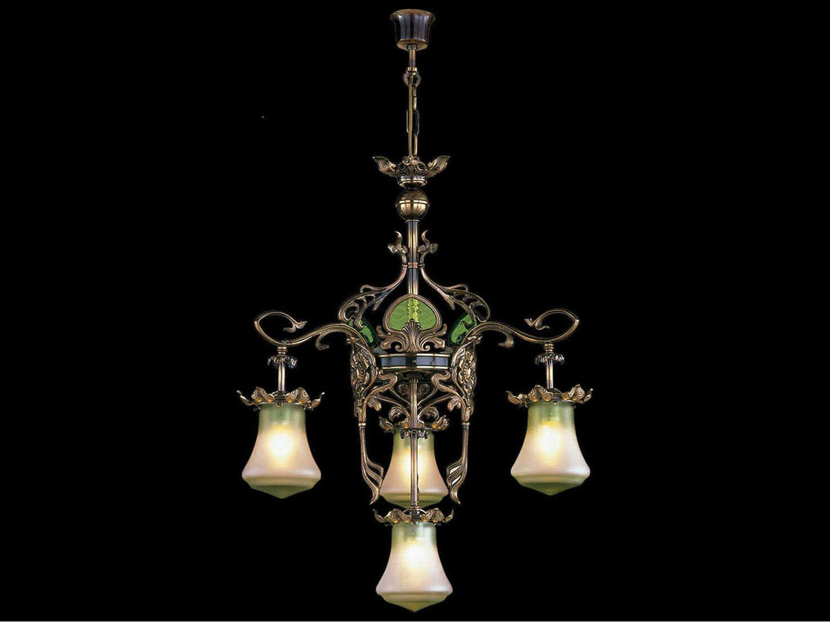 Fine Art Handcrafted Lighting Mariner Luxury 4-Light Nouveau Bronze Traditional Chandelier