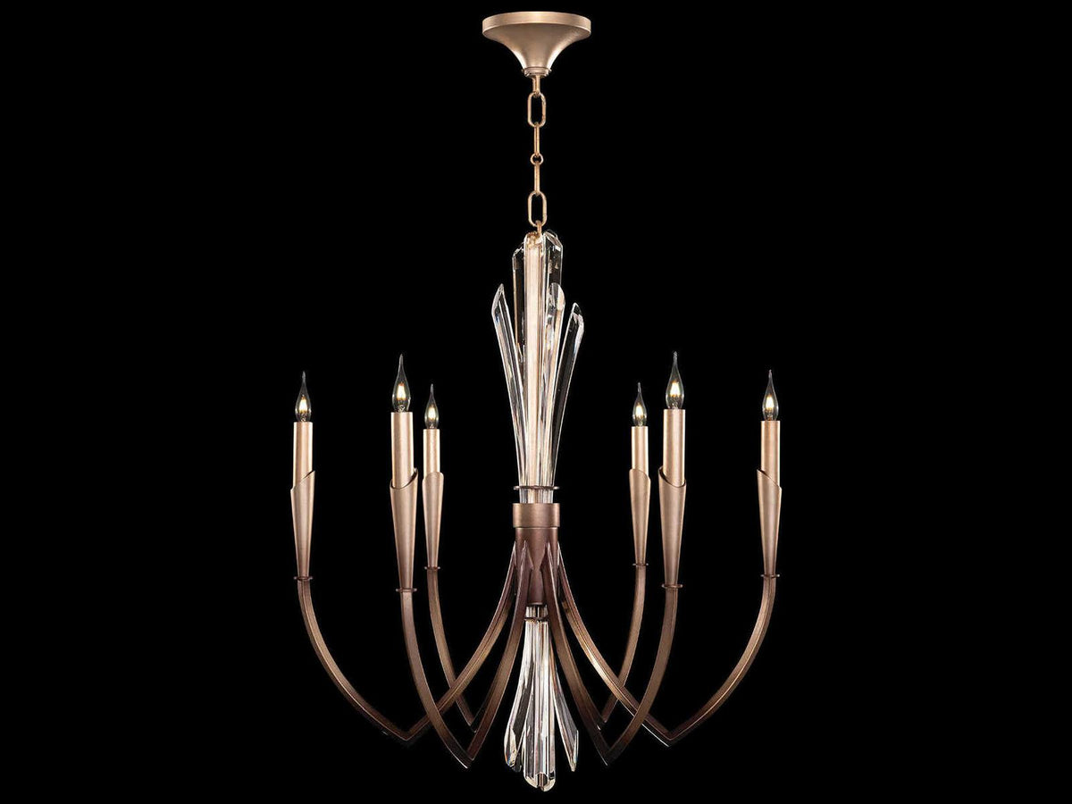 Fine Art Handcrafted Lighting Trevi 6-Light Bronze Candelabra Chandelier