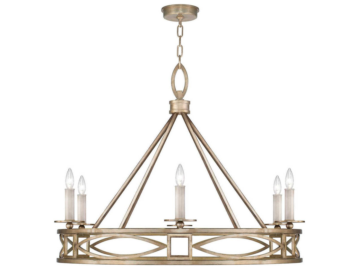 Fine Art Handcrafted Lighting Cienfuegos 6-Light Candelabra Chandelier in Gold Leaf