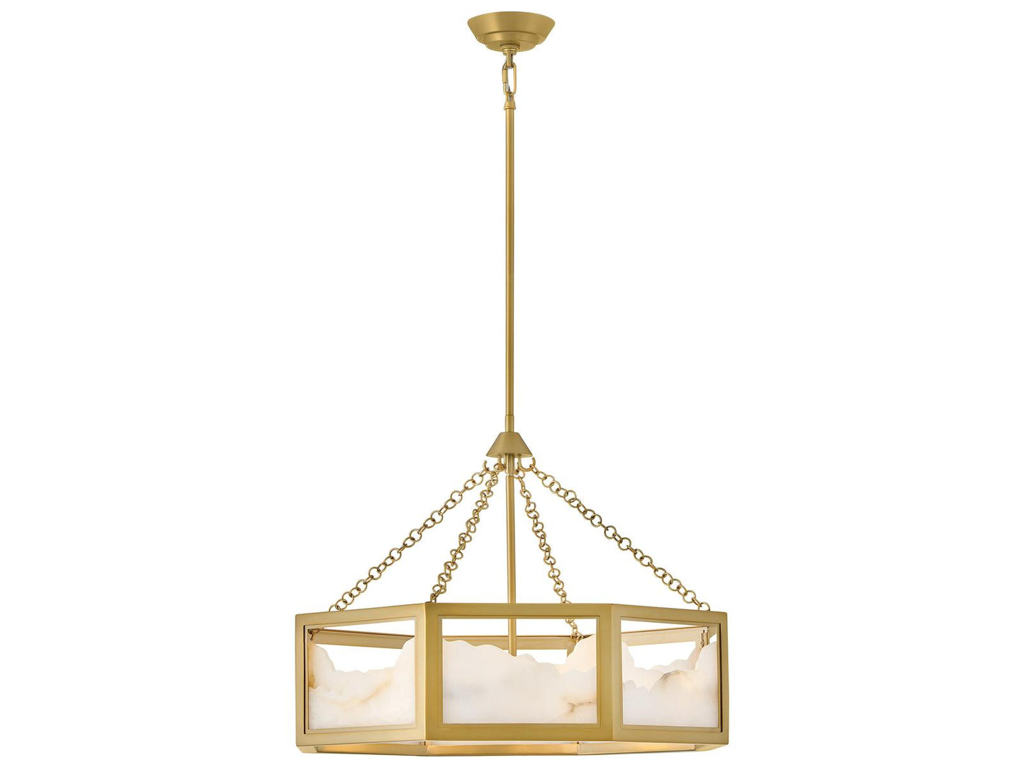 Fredrick Ramond Veleta 8-Light Lacquered Brass Drum Geometric Chandelier