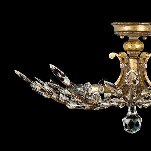 Fine Art Crystal Laurel 28" Round Semi Flush Mount