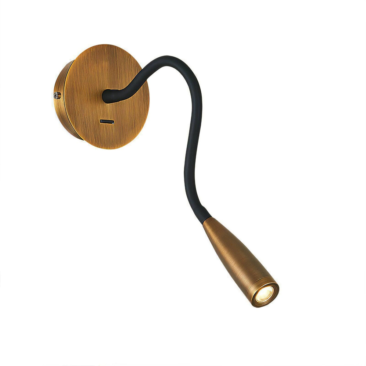 Flexi Hose Wall Light ∅ 3.9″ x H 10.8″ / Dia 10cm x H 27.5cm / Brushed bronze / Warm Light Wall lamp