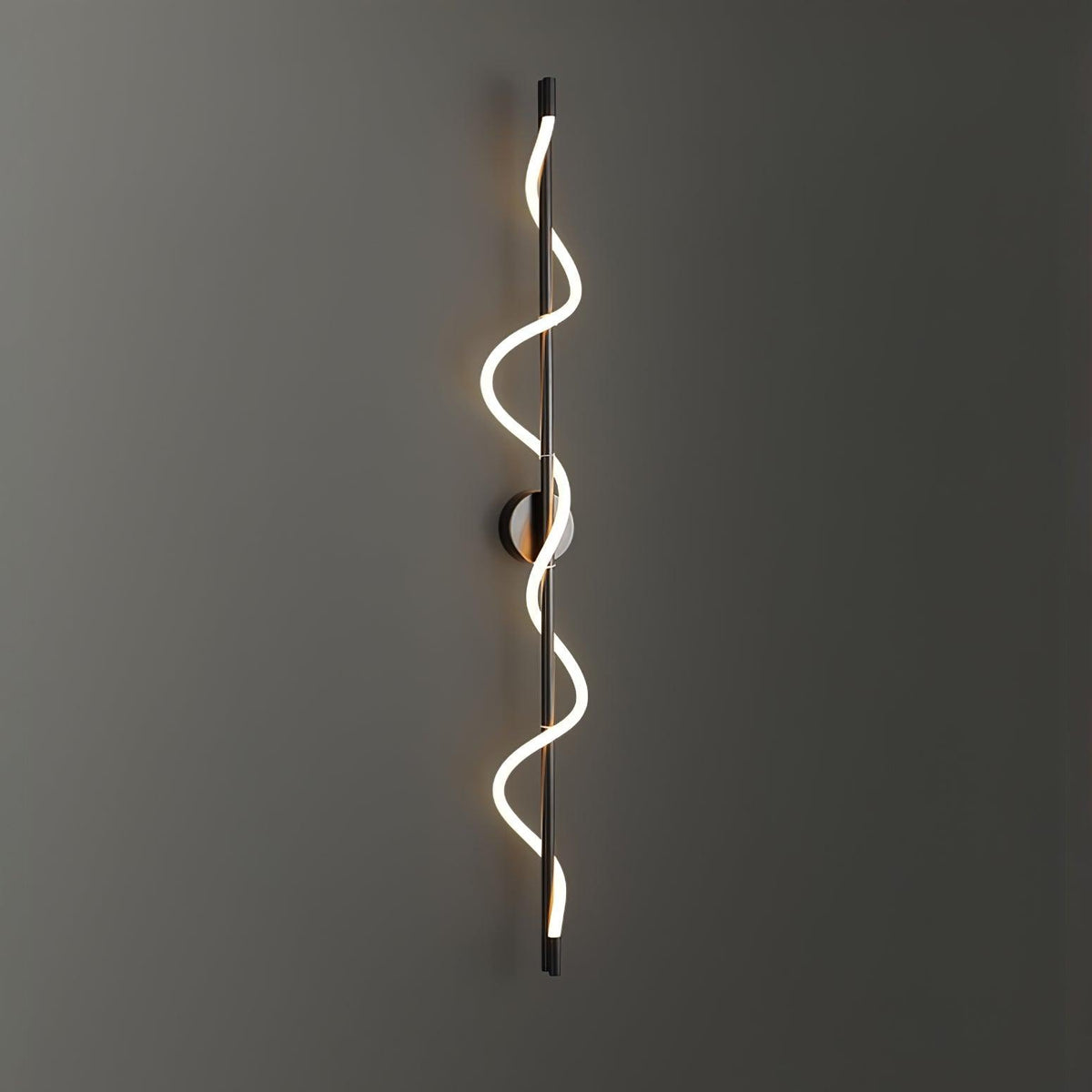 Flexible Linear Curve Wall Lamp W 9.8″ x H 47.2″ / W 25cm x H 120cm / Black & White / Remote Control Dimmer Wall lamp
